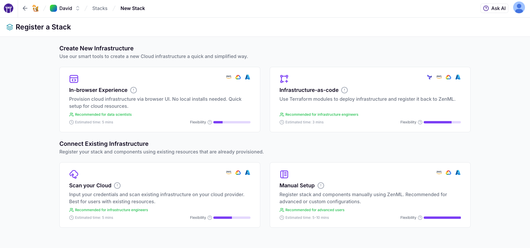 ZenML Stack Deployment Options